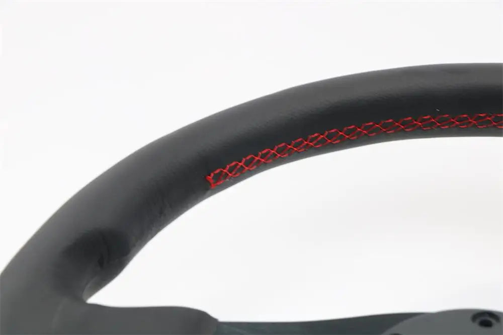 Mugen Racing III Steering Wheel – 350mm Black Suede/Red Stitch